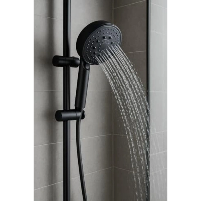 Yüksek Basınçlı Siyah Duş Başlığı, Su Tasarruflu Tasarım