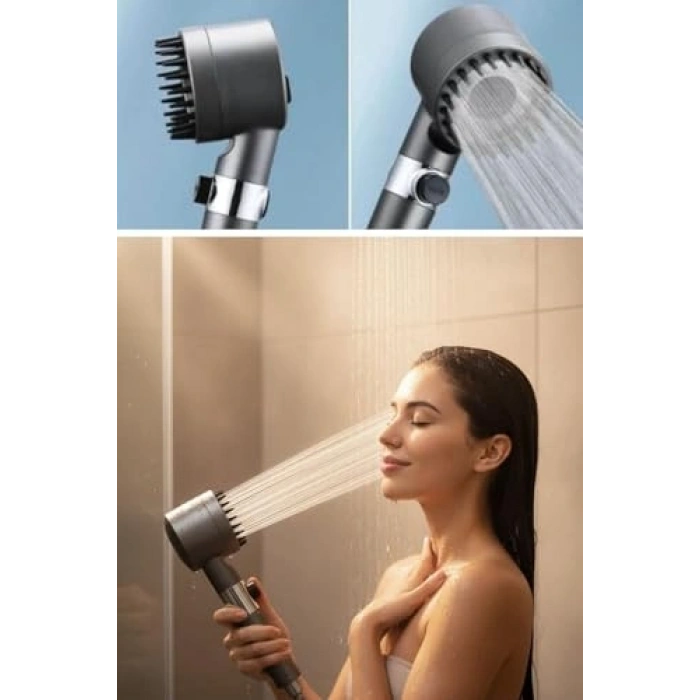 Yüksek Basınçlı Su Tasarruflu Duş Başlığı, Silikon Fırça ile