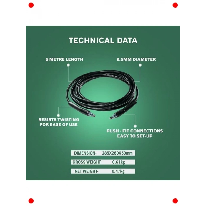 Yüksek Basınçlı Yıkama Cihazı Hortumu - Siyah