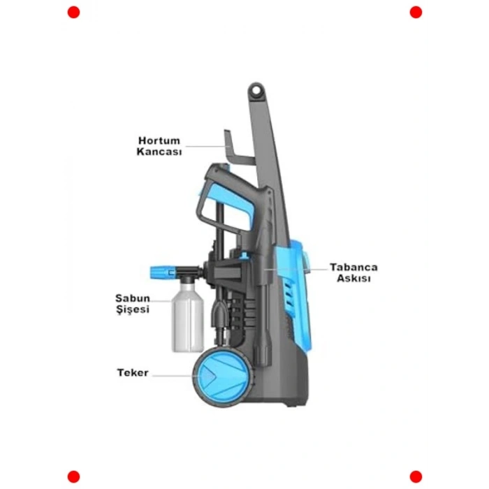 Yüksek Basınçlı Yıkama Makinesi 105 Bar 1400W