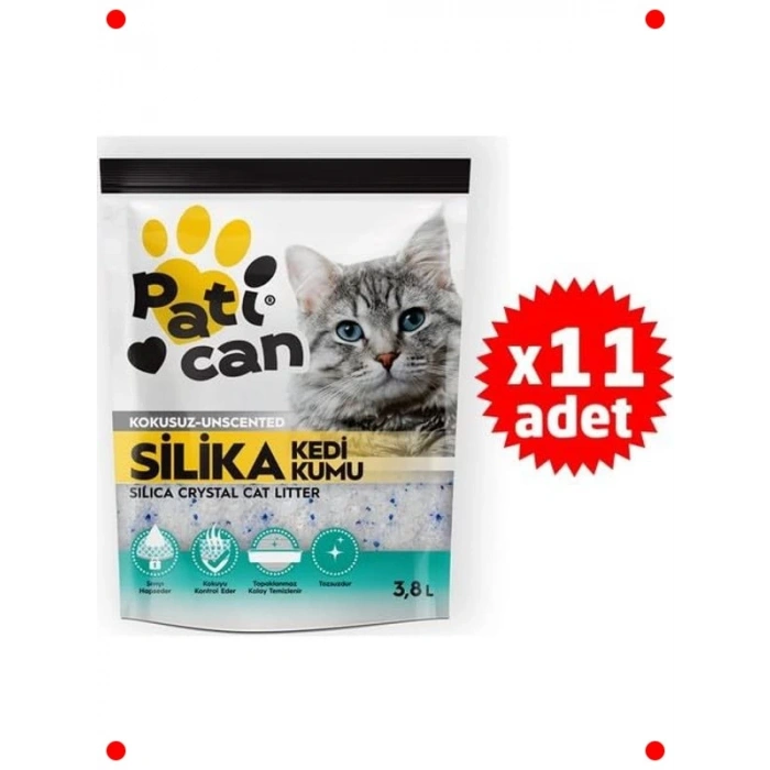 Yüksek Emişli Silika Kedi Kumu (11x3.8 Litre)