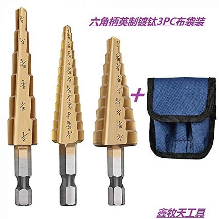 Yüksek Hızlı Çelik Kademeli Matkap Ucu Seti, 3 Adet İçerir