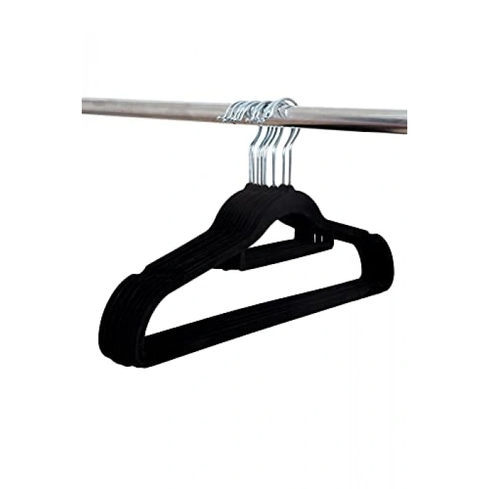 Yüksek kaliteli kadife pantolon askısı, 10 adet set halinde, dayanıklı yapı