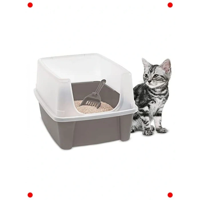 Yüksek Kenarlı Kedi Tuvaleti | Dağılmaz Tasarım + Kürek