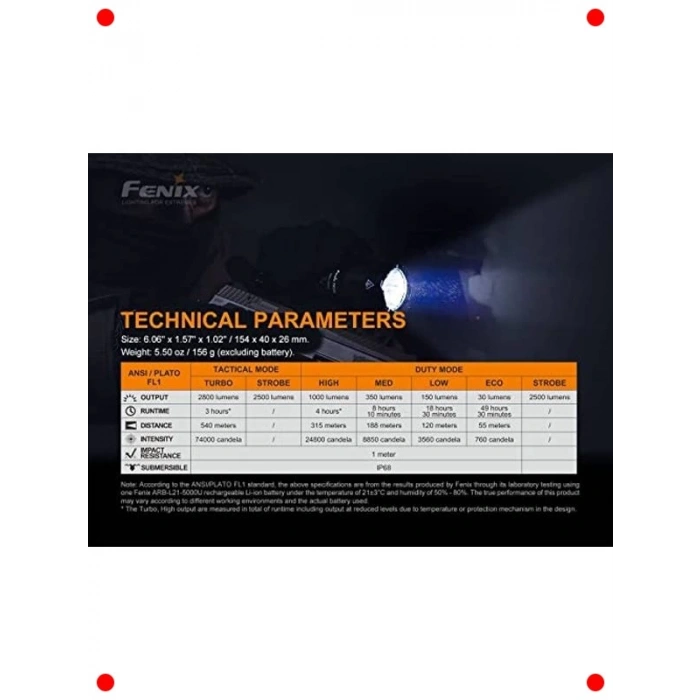 Yüksek Performanslı Taktik El Feneri - 2800 Lümen