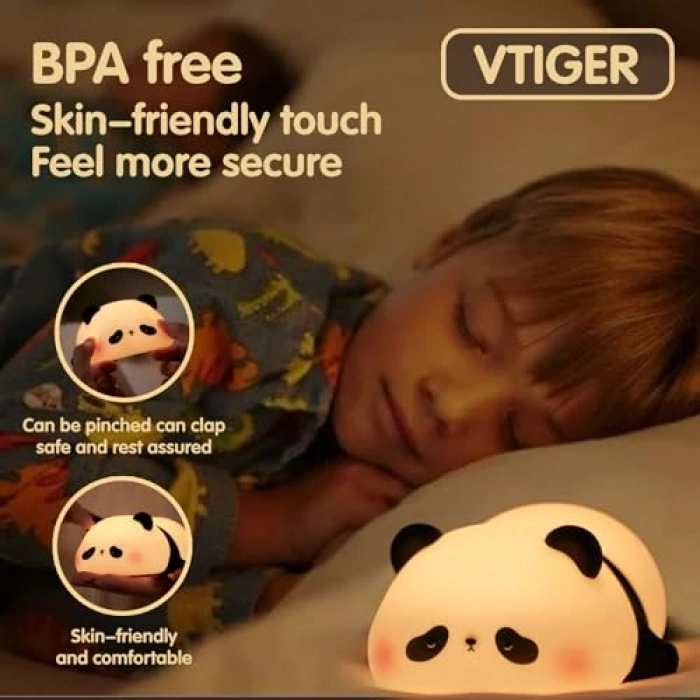 Yumuşacık Silikon Panda Gece Lambası, Çocuklar İçin Tasarım