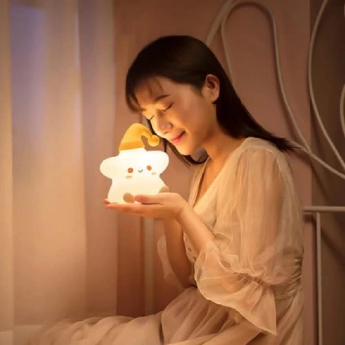 Yumuşak Dokunmatik RGB Renk Modlu Bebek Gece Lambası, USB Şarjlı