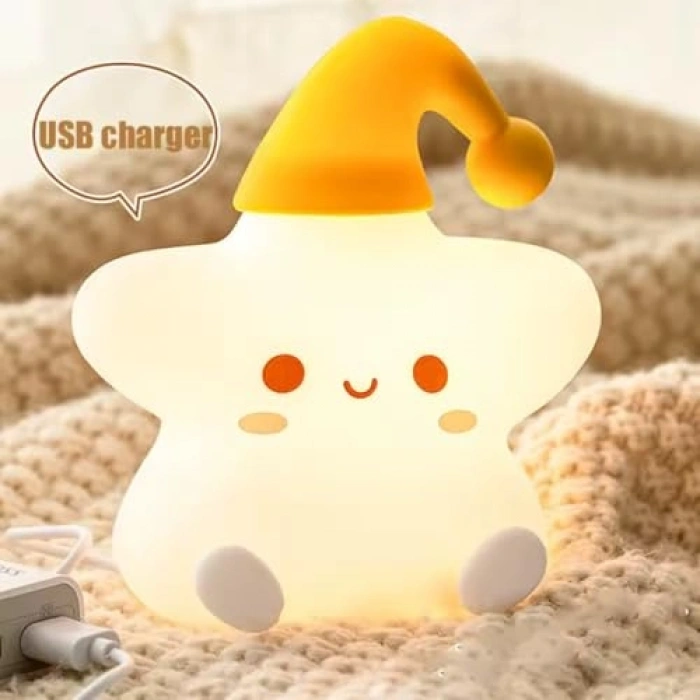 Yumuşak Dokunmatik RGB Renk Modlu Bebek Gece Lambası, USB Şarjlı