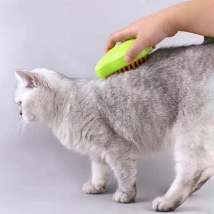 Yumuşak Silikon Başlıklı Buharlı Kedi ve Köpek Tarağı