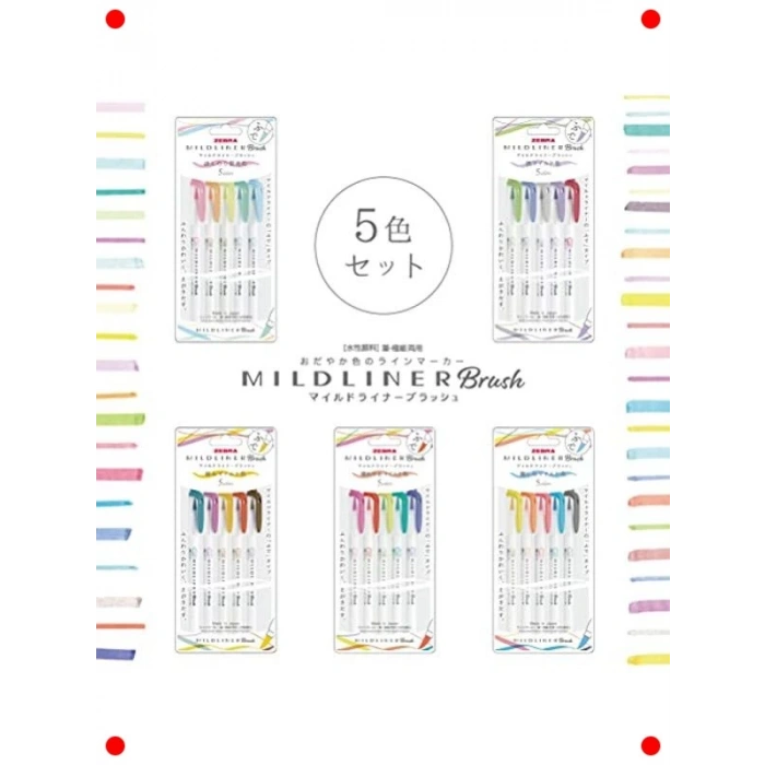 Yumuşak Tonlu Fırça Uçlu Kalem Seti (5 Renk)