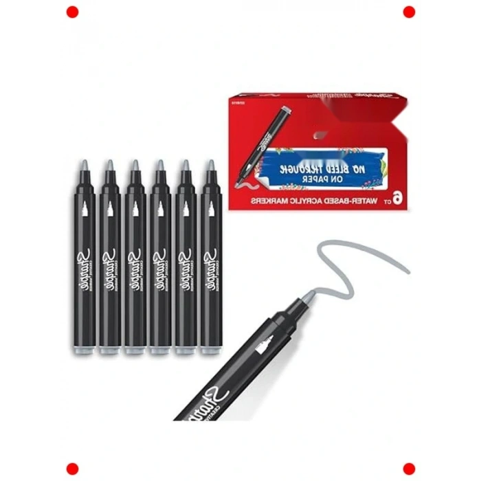 Yuvarlak Uç Akrilik Markör Kalemi - Açık Gri