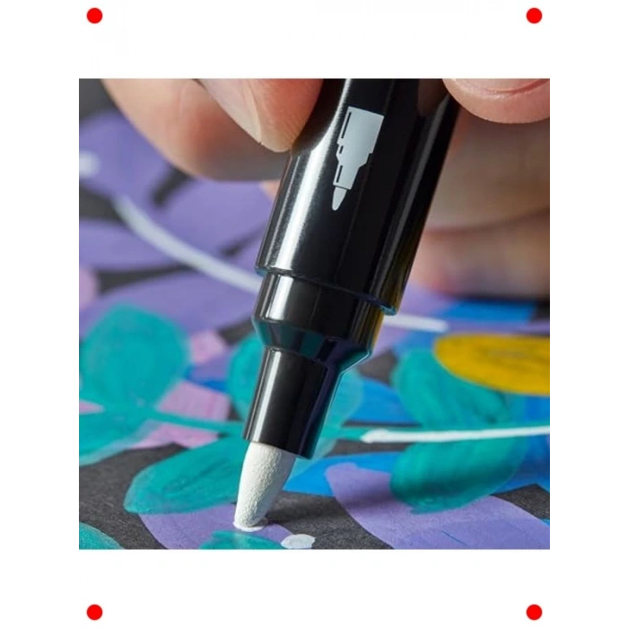 Yuvarlak Uç Akrilik Markör Kalemi - Açık Gri