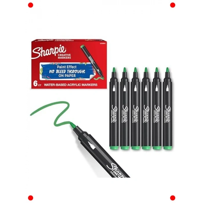 Yuvarlak Uçlu Zümrüt Yeşili Akrilik Markör