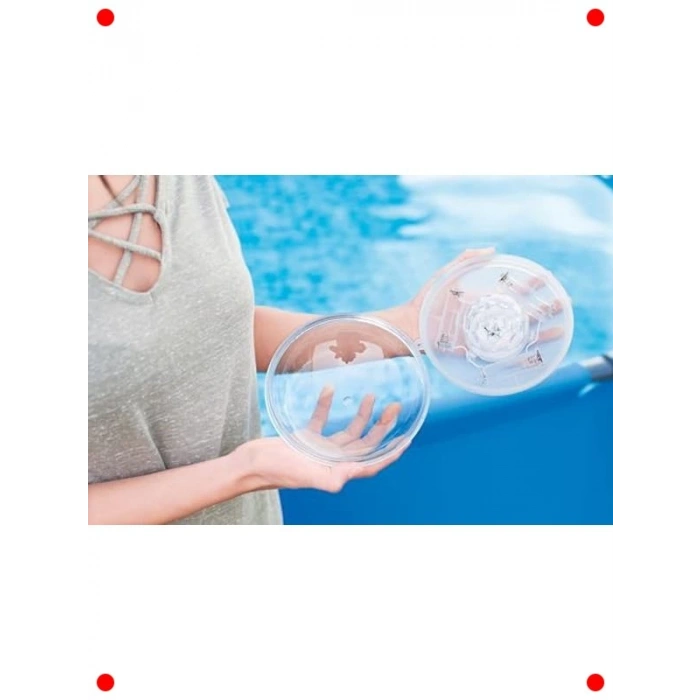 Yüzen Pilli LED Havuz Lambası - 14 cm Çap