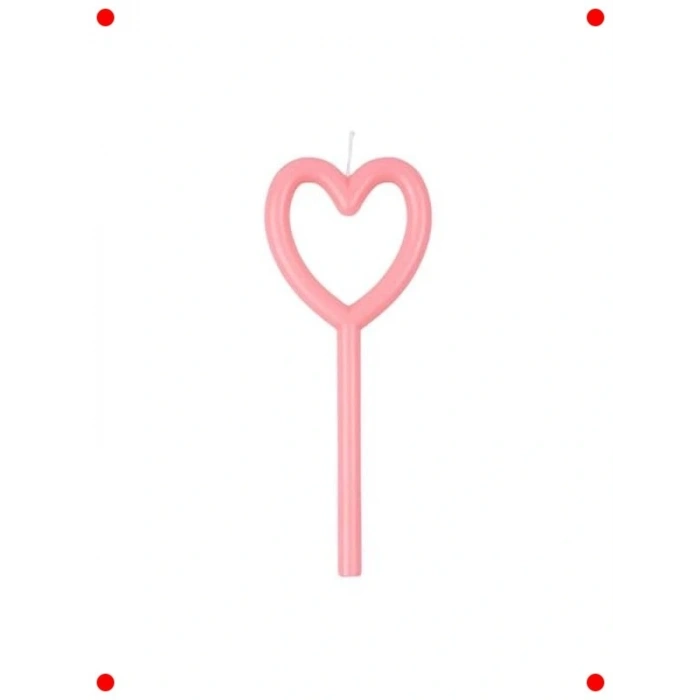 Zarif İnce Kalp Şekilli Parti Mumu