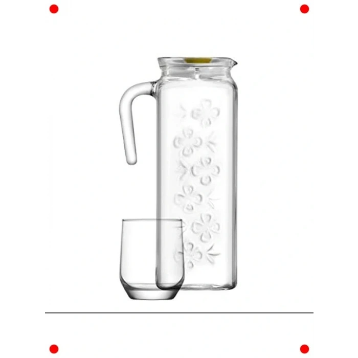 Zarif Sürahi ve 4 Adet Bardak Seti (5 Parça)