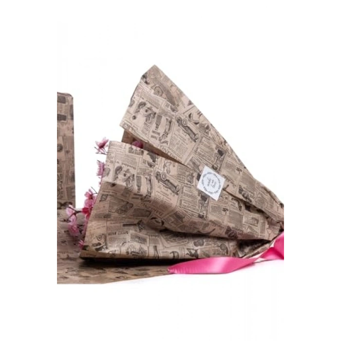 Zete Baskılı Paket Kağıdı, 70x100 cm Boyutunda 5 Adet