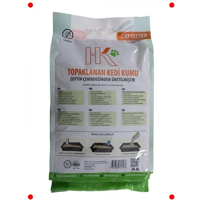 Zeytin Çekirdeği Aktif Karbonlu Doğal Kedi Kumu 7.5L