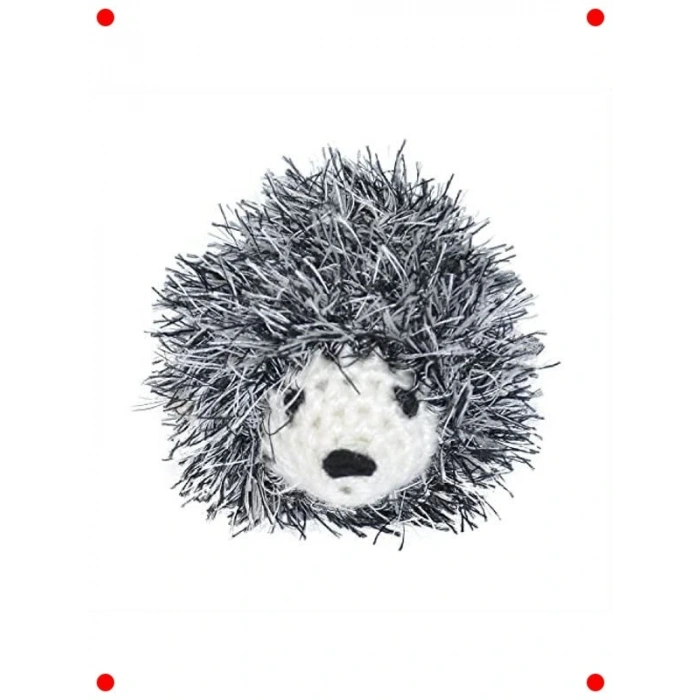 Zilli El Örgüsü Kirpi Kedi Oyuncağı