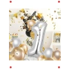 1 Rakamı Gümüş Doğum Günü Balonu - 102 cm Büyük Boy