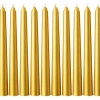 10lu Set Gold Renk İnce Şamdan Mum, 25 cm Uzunluk