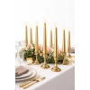 10lu Set Gold Renk İnce Şamdan Mum, 25 cm Uzunluk