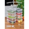 10lu Set Yandan Açılır Kapaklı Şeffaf Saklama Kabı, 2000ml