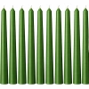 10lu Set Yeşil Renk İnce Şamdan Mum, 25 cm Uzunluk
