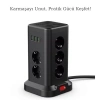 11li Akım Korumalı Priz Kulesi, 3 USB ve 1 Type-C Çıkışlı Hızlı Şarj