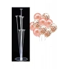 12 İnç Balon ve Rose Gold Şeffaf Stand Seti