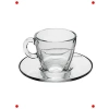 12 Parça Şeffaf Cam Kahve Fincanı & Tabak Seti