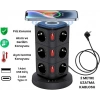 12 Prizli Tower Tipi Akım Korumalı Priz, USB Girişli ve Kısa Devre Koruma