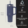 1.2L Mavi Yalıtımlı Su Şişesi, Pipetli Tasarım