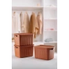 15 Litre Kapasiteli 3 Adet Modern Kapaklı Saklama Kutusu
