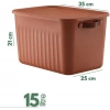 15 Litre Kapasiteli 3 Adet Modern Kapaklı Saklama Kutusu