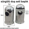 2 Adet Plastik Sürgülü Duş Başlığı Montaj Aparatı, Krom Kaplama