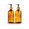 2li Bambu Standlı Cam Sıvı Sabunluk Seti, 475 ml