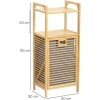 2 Raflı Bambu Banyo Dolabı, Çamaşır Sepeti