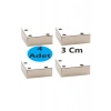 3 cm Beyaz Üçgen Masa ve Dolap Ayağı, 4 Adet