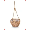 3lü El Yapımı Hasır Asılabilir Yuvarlak Saksılık Seti