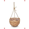 3lü El Yapımı Hasır Asılabilir Yuvarlak Saksılık Seti