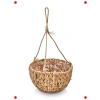 3lü El Yapımı Hasır Asılabilir Yuvarlak Saksılık Seti