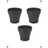 3lü Modern Saksı Seti, Antrasit, Alt Sulamalı