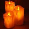 3lü Romantik Pilli Led Mum Seti, 7-9-11 cm Gerçekçi Tasarım
