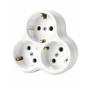 3lü Topraklı Priz, 16A, 250V, Dayanıklı Plastik Gövde