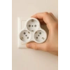 3lü Topraklı Priz, 16A, 250V, Dayanıklı Plastik Gövde