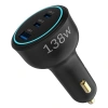 3 Portlu Araç Şarj Aleti, Hızlı Şarj Özellikli Type-C ve USB-A