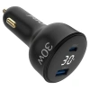 30W LED Ekranlı Type-C ve USB-A Araç Şarj Aleti