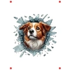 3D Avustralya Çoban Köpeği Araç Cam Stickerı, Kırık Efekt