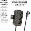 3’lü Priz + 4 USB (2 Type-C + 2 USB-A) Çoklayıcı | Duvara Monte Edilebilir, Aç/Kapa Anahtarı, Akım & Kısa Devre Koruma, Yüksek Güç Destekli Çoklu Priz
